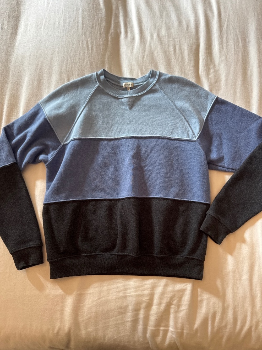 Donni blue color block sweatshirt
